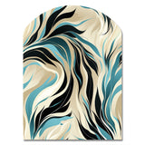 Teal And Cream Natures Whispers - Asymmetric Metal Wall Art