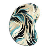 Teal And Cream Natures Whispers - Asymmetric Metal Wall Art