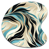 Teal And Cream Natures Whispers - Asymmetric Metal Wall Art