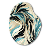 Teal And Cream Natures Whispers - Asymmetric Metal Wall Art