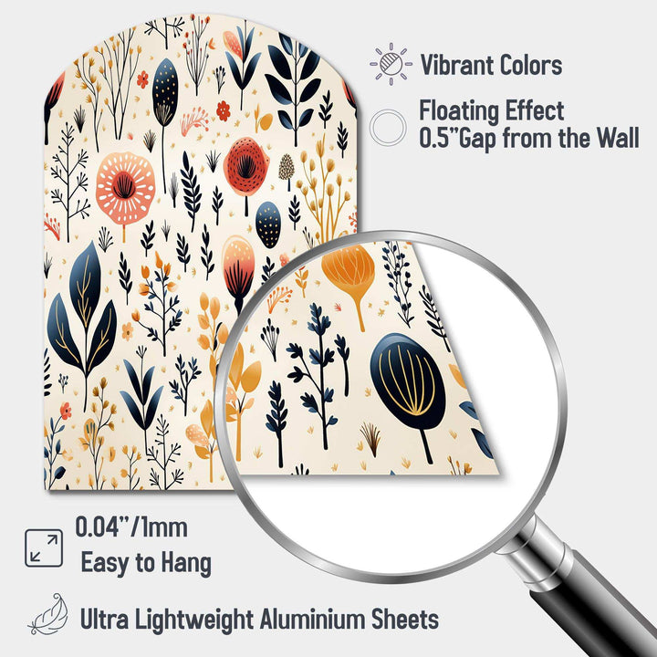 Love In The Wild Coral And Beige Lfower - Asymmetric Metal Wall Art