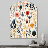 Love In The Wild Coral And Beige Lfower - Asymmetric Metal Wall Art