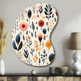 Love In The Wild Coral And Beige Lfower - Asymmetric Metal Wall Art