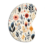 Love In The Wild Coral And Beige Lfower - Asymmetric Metal Wall Art