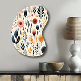 Love In The Wild Coral And Beige Lfower - Asymmetric Metal Wall Art