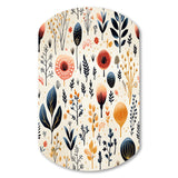 Love In The Wild Coral And Beige Lfower - Asymmetric Metal Wall Art