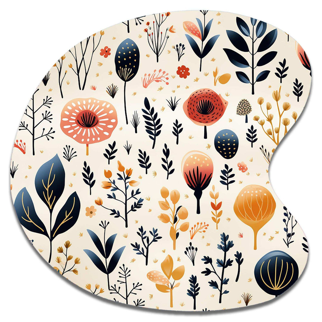 Love In The Wild Coral And Beige Lfower - Asymmetric Metal Wall Art