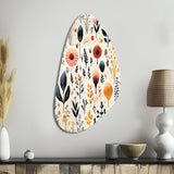 Love In The Wild Coral And Beige Lfower - Asymmetric Metal Wall Art