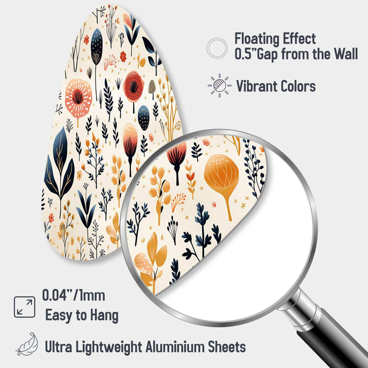 Love In The Wild Coral And Beige Lfower - Asymmetric Metal Wall Art