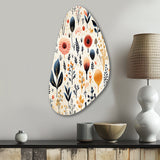 Love In The Wild Coral And Beige Lfower - Asymmetric Metal Wall Art