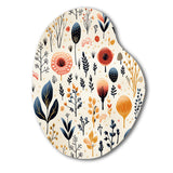 Love In The Wild Coral And Beige Lfower - Asymmetric Metal Wall Art