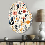 Love In The Wild Coral And Beige Lfower - Asymmetric Metal Wall Art