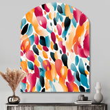 Pink And Blue Vibrant Abstract Wilderness - Asymmetric Metal Wall Art