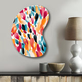 Pink And Blue Vibrant Abstract Wilderness - Asymmetric Metal Wall Art