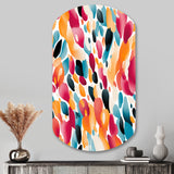 Pink And Blue Vibrant Abstract Wilderness - Asymmetric Metal Wall Art