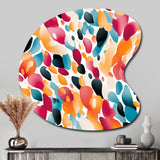 Pink And Blue Vibrant Abstract Wilderness - Asymmetric Metal Wall Art