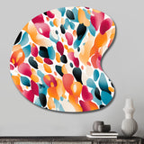 Pink And Blue Vibrant Abstract Wilderness - Asymmetric Metal Wall Art