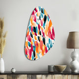 Pink And Blue Vibrant Abstract Wilderness - Asymmetric Metal Wall Art