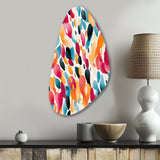 Pink And Blue Vibrant Abstract Wilderness - Asymmetric Metal Wall Art