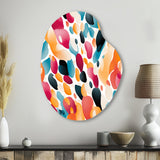 Pink And Blue Vibrant Abstract Wilderness - Asymmetric Metal Wall Art