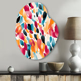 Pink And Blue Vibrant Abstract Wilderness - Asymmetric Metal Wall Art