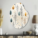 Minimalism Beige Ferns  Pattern - Asymmetric Metal Wall Art