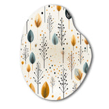 Minimalism Beige Ferns  Pattern - Asymmetric Metal Wall Art