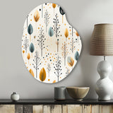 Minimalism Beige Ferns  Pattern - Asymmetric Metal Wall Art