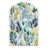 Watercolor Blue Foliage Botanical Pattern - Asymmetric Metal Wall Art