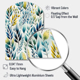 Watercolor Blue Foliage Botanical Pattern - Asymmetric Metal Wall Art