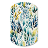 Watercolor Blue Foliage Botanical Pattern - Asymmetric Metal Wall Art