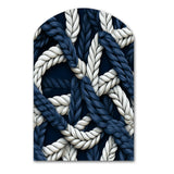 Coastal Rope Motifs White And Blue - Asymmetric Metal Wall Art