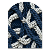 Coastal Rope Motifs White And Blue - Asymmetric Metal Wall Art