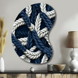 Coastal Rope Motifs White And Blue - Asymmetric Metal Wall Art