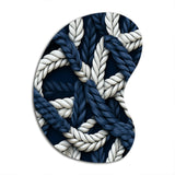 Coastal Rope Motifs White And Blue - Asymmetric Metal Wall Art