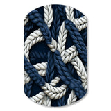 Coastal Rope Motifs White And Blue - Asymmetric Metal Wall Art