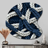 Coastal Rope Motifs White And Blue - Asymmetric Metal Wall Art