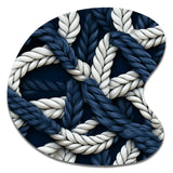 Coastal Rope Motifs White And Blue - Asymmetric Metal Wall Art