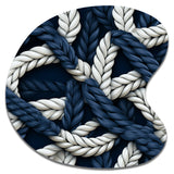 Coastal Rope Motifs White And Blue - Asymmetric Metal Wall Art