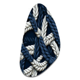 Coastal Rope Motifs White And Blue - Asymmetric Metal Wall Art