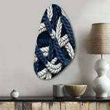 Coastal Rope Motifs White And Blue - Asymmetric Metal Wall Art