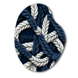 Coastal Rope Motifs White And Blue - Asymmetric Metal Wall Art