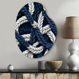 Coastal Rope Motifs White And Blue - Asymmetric Metal Wall Art