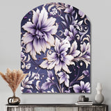 Purple Love Knot Damask Captur - Asymmetric Metal Wall Art