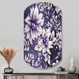 Purple Love Knot Damask Captur - Asymmetric Metal Wall Art