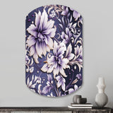 Purple Love Knot Damask Captur - Asymmetric Metal Wall Art