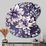 Purple Love Knot Damask Captur - Asymmetric Metal Wall Art