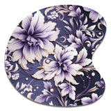 Purple Love Knot Damask Captur - Asymmetric Metal Wall Art