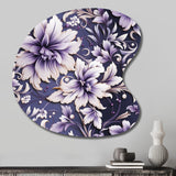 Purple Love Knot Damask Captur - Asymmetric Metal Wall Art