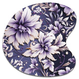 Purple Love Knot Damask Captur - Asymmetric Metal Wall Art